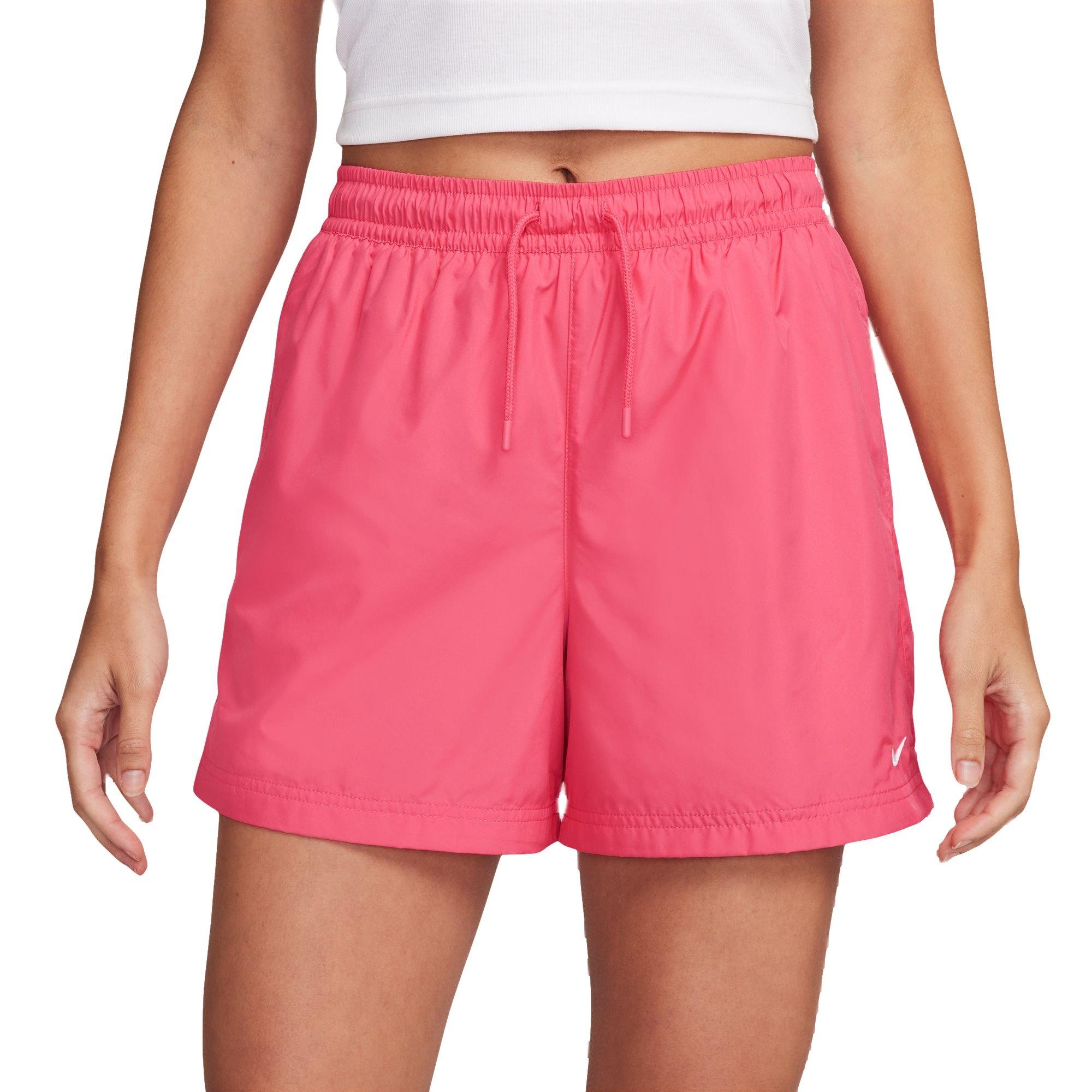 Nike Women's Sportswear Essential Mid-Rise Woven Shorts - Pink - PINK